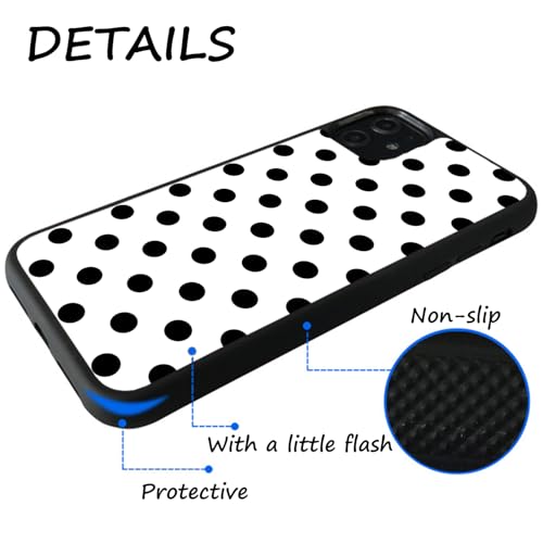 GOKAR Polka Dot Phone Case Retro Cute Aesthetic Vintage Classic Phone Case Compatible with for iPhone 16, White-Black - Image 3