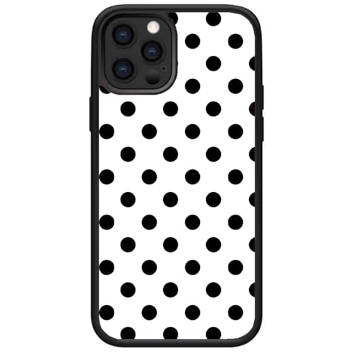 GOKAR Polka Dot Phone Case Retro Cute Aesthetic Vintage Classic Phone Case Compatible with for iPhone 16, White-Black - Image 1