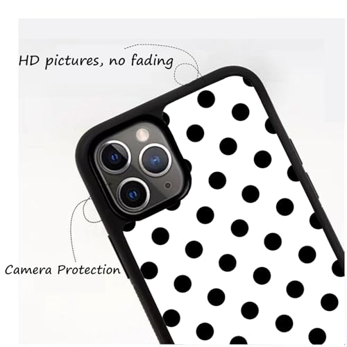 GOKAR Polka Dot Phone Case Retro Cute Aesthetic Vintage Classic Phone Case Compatible with for iPhone 16, White-Black - Image 2