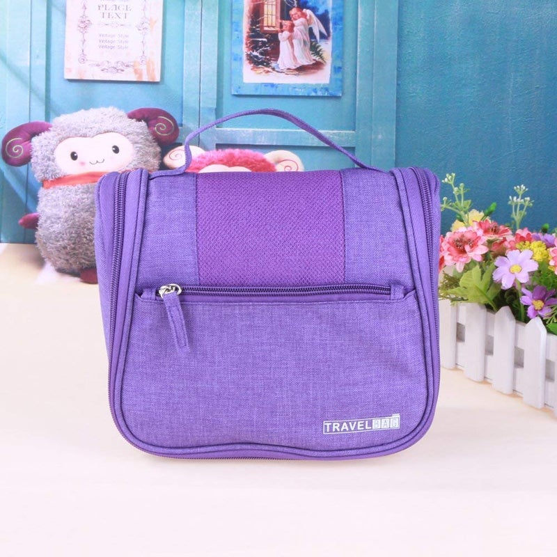 CONNECTWIDE Hanging Travel Toiletry Bag for Men and Women Makeup Bag Cosmetic Bag Bathroom and Shower Organizer Kit Leak Proof Purple - Image 4