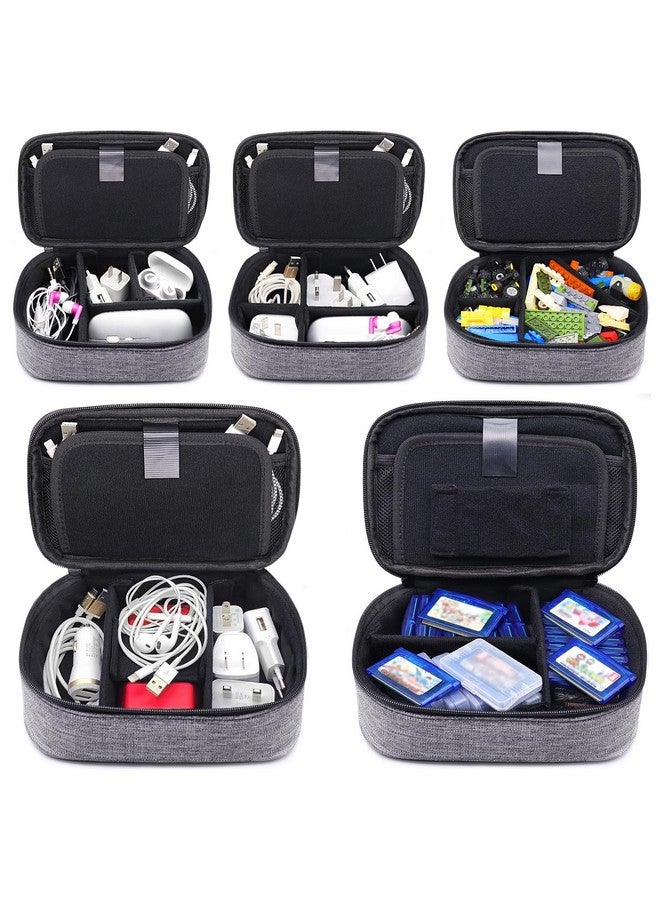 sisma Electronics Cords Organizer Tech Accessories Storage Case Travel Small Carrying Bag for Charging Cables Adapter USB Plugs Power Cord Leads - Grey 1680d - Image 3