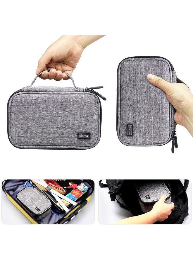 sisma Electronics Cords Organizer Tech Accessories Storage Case Travel Small Carrying Bag for Charging Cables Adapter USB Plugs Power Cord Leads - Grey 1680d - Image 1