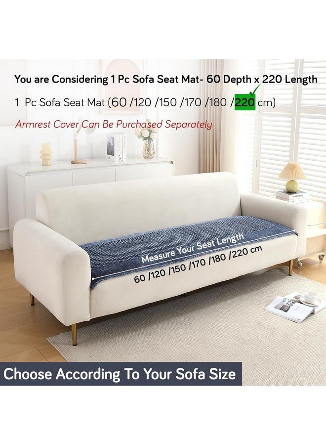 HOKIPO HOKIPO Poly Velvet Handloom Made Thick Sofa Cover Mats For L Shape And 1/2/3 Seater Sofa. Make Your Own Sofa Cover Set, Mat Length 60(D) X 220(L) Cm, Silver Grey (In-762-Sgry)  - Image 4