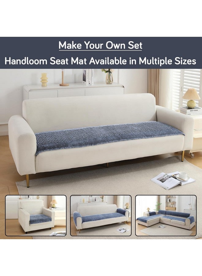 HOKIPO HOKIPO Poly Velvet Handloom Made Thick Sofa Cover Mats For L Shape And 1/2/3 Seater Sofa. Make Your Own Sofa Cover Set, Mat Length 60(D) X 220(L) Cm, Silver Grey (In-762-Sgry)  - Image 3