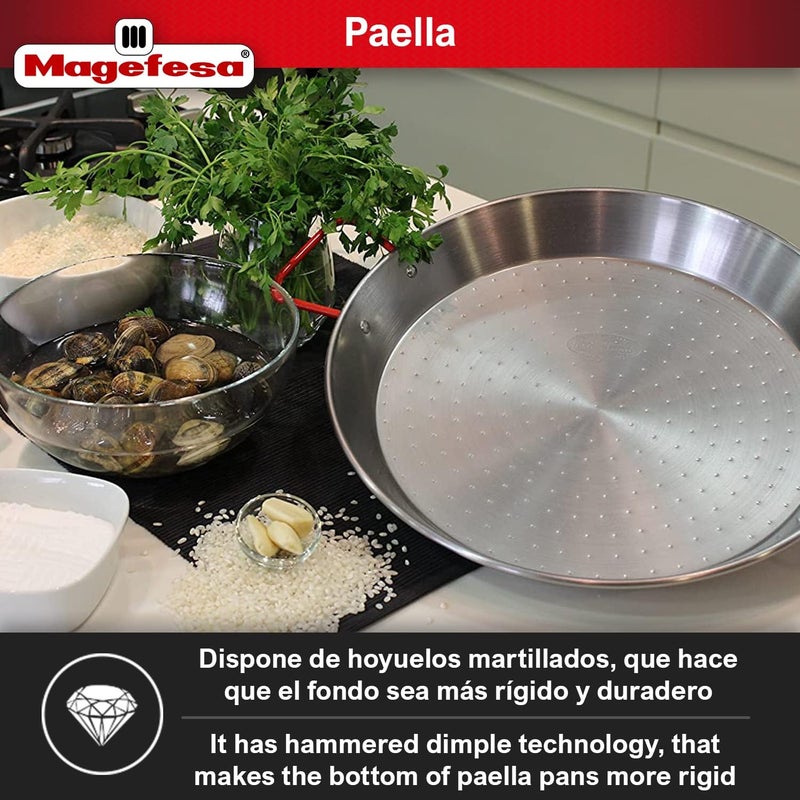 Magefesa MAGEFESA CARBON STEEL paella pan in polished Steel 17 in  42 cm  10 Servings - Image 4