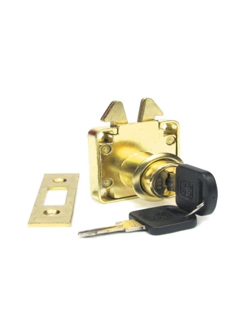 KNP KNP  Brass Plated Mortise Sliding Lock (22mm) is a durable and reliable locking solution designed for sliding doors.