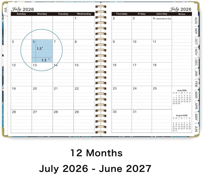 مخطط 2026-2027، مخطط أكاديمي شهري وأسبوعي من يوليو 2026 إلى يونيو 2027، كتاب تخطيط أنشطة للمعلمين والطلاب بغلاف صلب مع علامات تبويب، مثالي للوازم المدرسية والمكتبية، مقاس 5.7 × 8.3 بوصة، ورق فاخر - Image 5