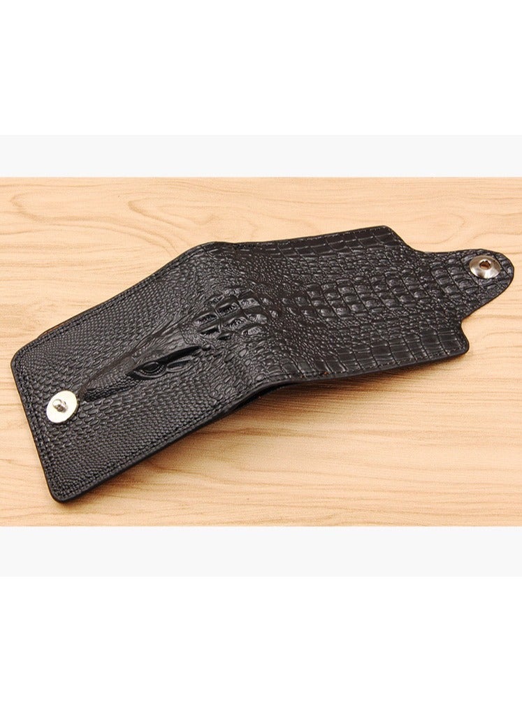 Men Short PU Leather Wallet Croc Business Purse For Birthday Wedding Anniversary Father's Day  - Image 3