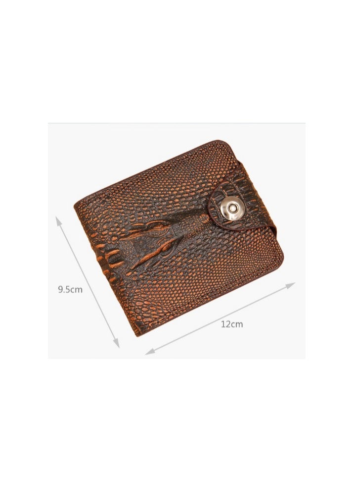 Men Short PU Leather Wallet Croc Business Purse For Birthday Wedding Anniversary Father's Day  - Image 4