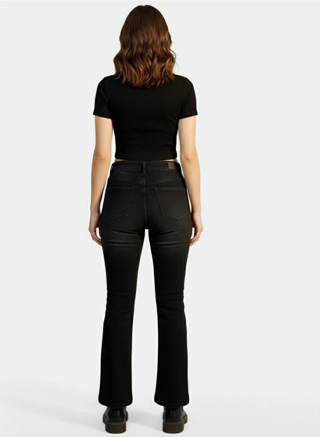 Take Two Take Two Black Mid Rise Regular Fit Jeans