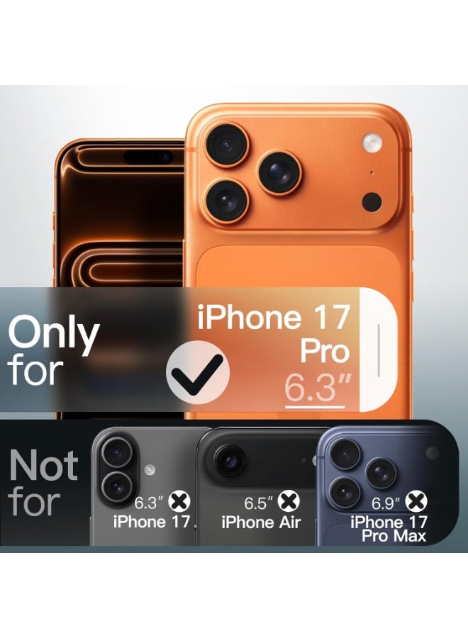 Magnetic protective case for iPhone 17 Pro full camera protective cover, compatible with MagSafe, [military-grade anti-fall] [anti-fingerprint] shockproof translucent mobile phone protective cover (orange) - Image 2