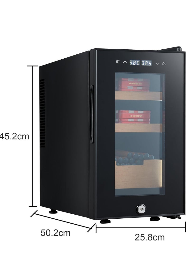 Vparty Premium 46L Electric Humidor Cabinet with Temperature & Humidity Control, Spanish Cedar Wood Shelves, Digital Hygrometer, Quiet Cooling System, Luxury Gift for Men – 4 Layers, 300 Capacity - Image 5