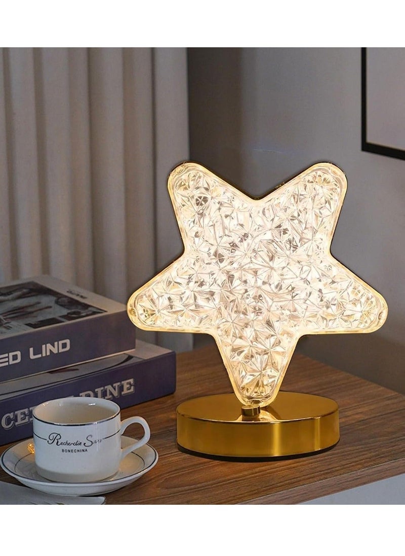 Ramadan Lamp,Ramadan Decorations,Crystal Table Lamp Star Shape Night Light Touch LED Nightstand Lamp Desk Lamp for Home Bedroom Living Room Office Ramadan Table Decorations - Image 1