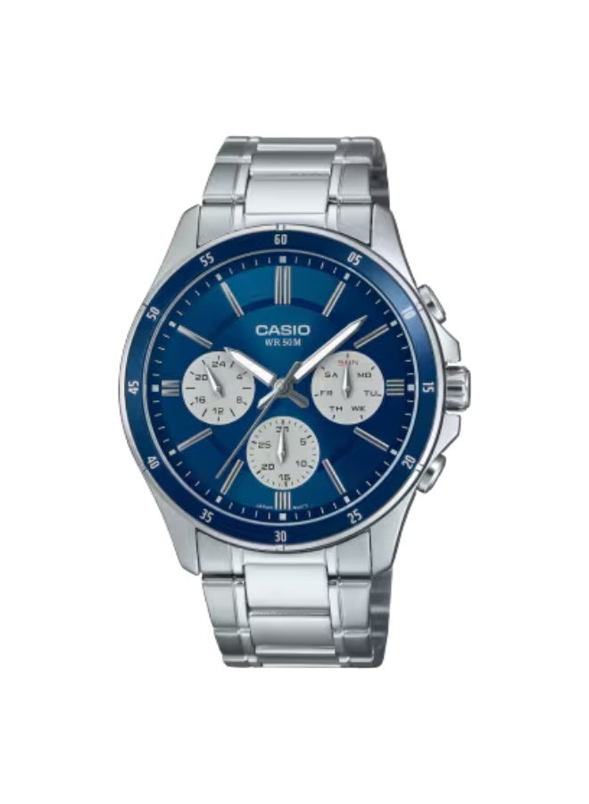 كاسيو ساعة يد رجالية من الستانلس ستيل بعقارب -- - . مم