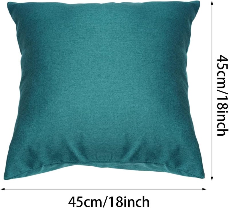 yeabwps Pack of 4 Decorative Outdoor Waterproof Throw Pillow Covers ONLY Square Garden Cushion Cases for Patio, Couch, Tent and Sofa, 18 x 18 Inches, (Yellow, Light Green, Orange, Blue-Green) - Image 2