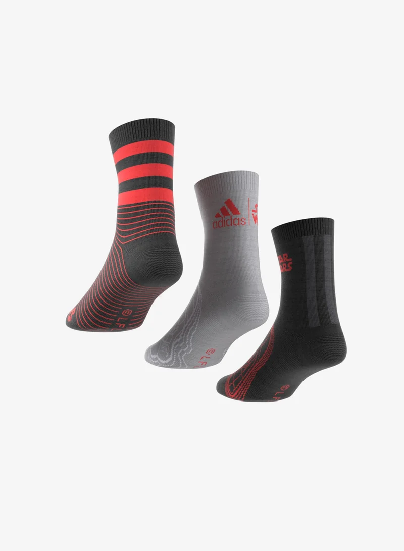 Adidas Kids 3 Pack Star Wars Crew Sock