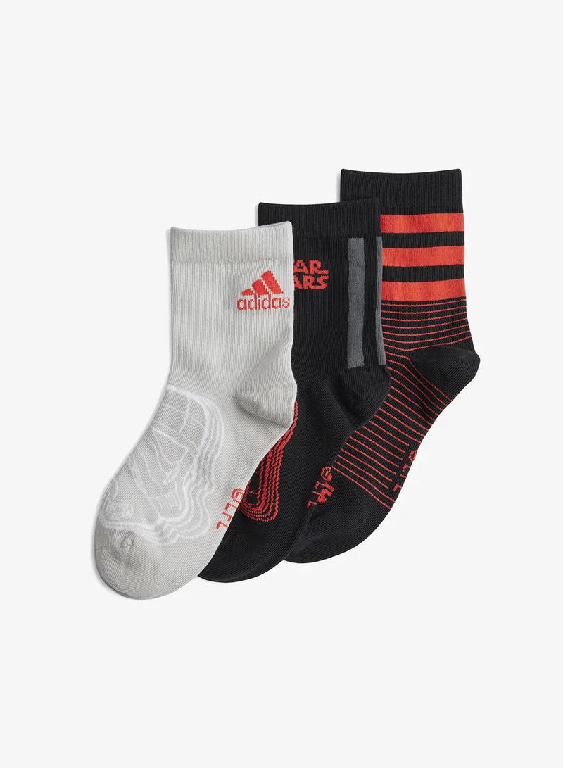 Adidas Kids 3 Pack Star Wars Crew Sock