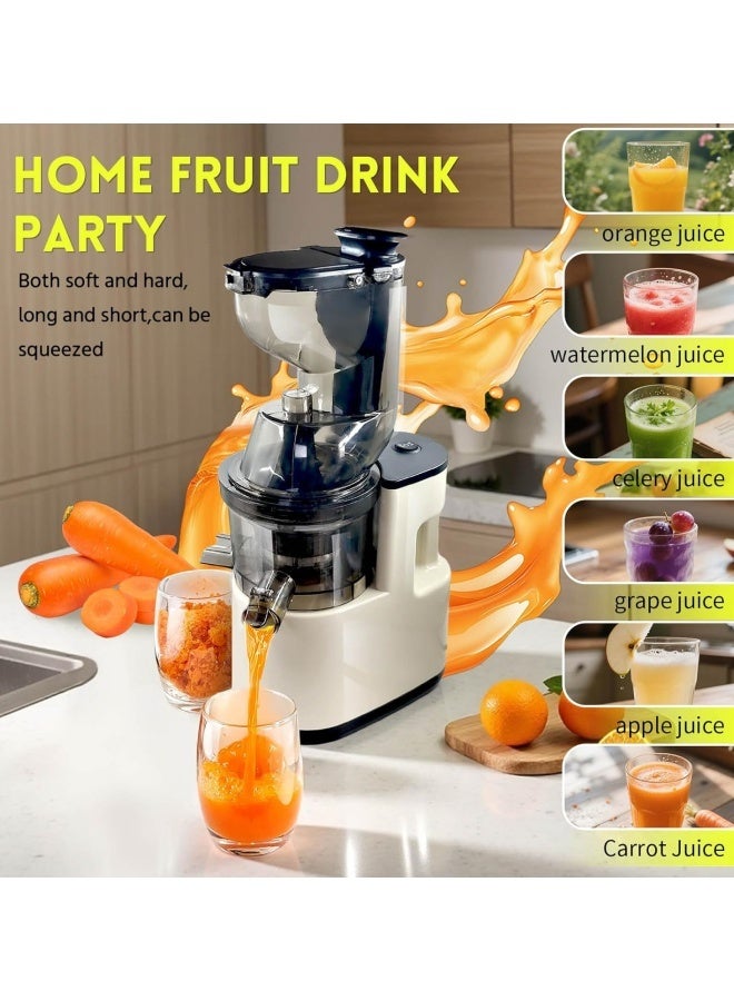 إم مياويان عصارة ضغط بارد مع فاصل عصير، عصارة خضروات وفواكه متعددة الوظائف للاستخدام المنزلي/التجاري، خلاط كبير القطر، عصارة بطيئة أوتوماتيكية بالكامل - Image 2