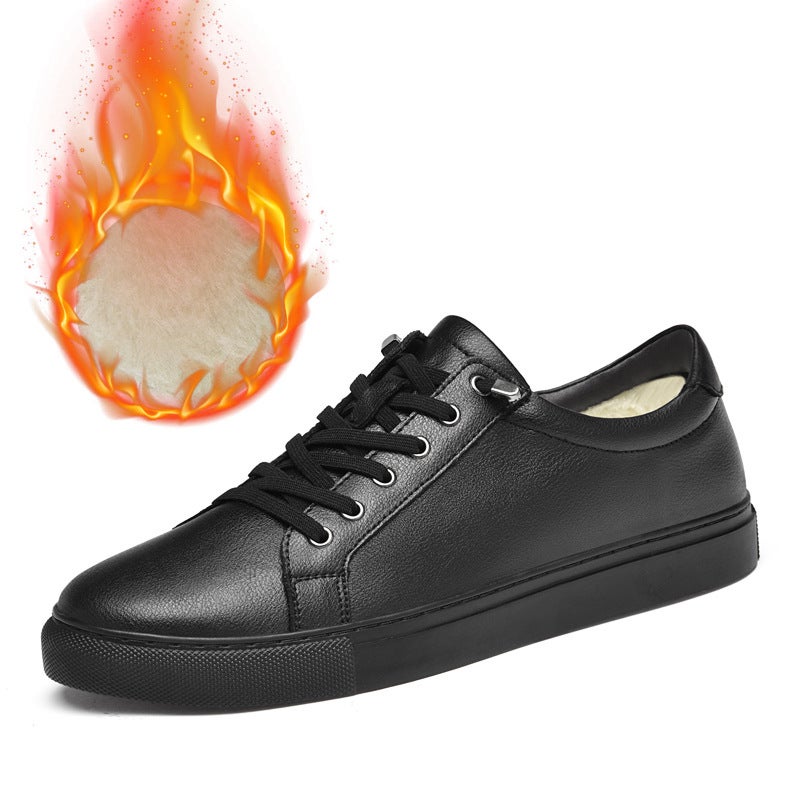 Small White Shoes Men'S Leather Punching Hollow Cowhide Shoes Joker 35 Small Size Men'S Shoes 36 Sports Casual White Shoes 37 - Image 1