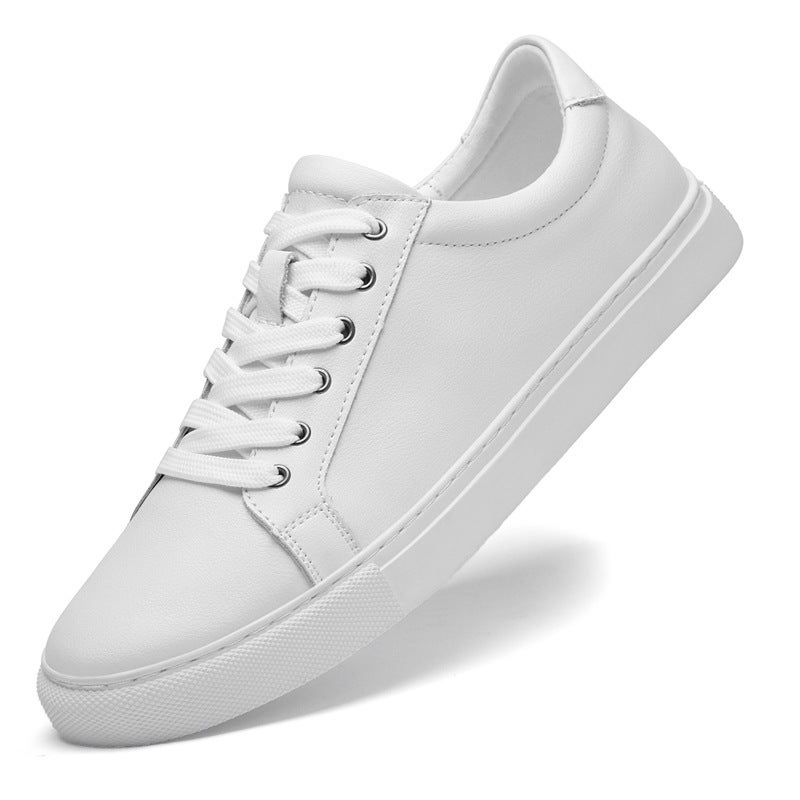Small White Shoes Men'S Leather Punching Hollow Cowhide Shoes Joker 35 Small Size Men'S Shoes 36 Sports Casual White Shoes 37 - Image 2