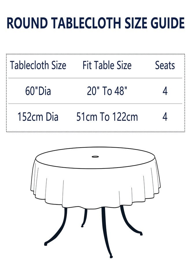 TWLEAR Outdoor Tablecloth with Umbrella Hole and Zipper, Round Table Cloth 60 inch, Patio Table Covers for Spring, Summer, Party, Backyard, Picnic, BBQs, Islamorada Blue Green - Image 3