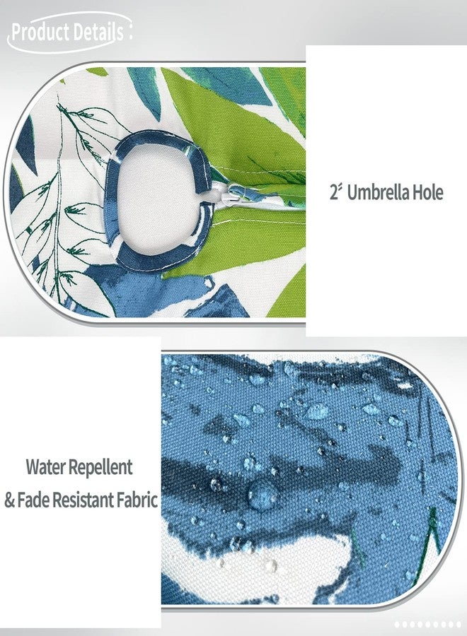 TWLEAR Outdoor Tablecloth with Umbrella Hole and Zipper, Round Table Cloth 60 inch, Patio Table Covers for Spring, Summer, Party, Backyard, Picnic, BBQs, Islamorada Blue Green - Image 4
