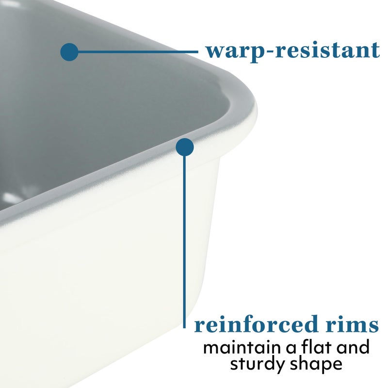 Sur La Table Kitchen Essentials Bake Sale 9 X 5 Inch PFOA, PFAS, PTFE Free Nonstick Loaf Pan - Linen White - Image 5