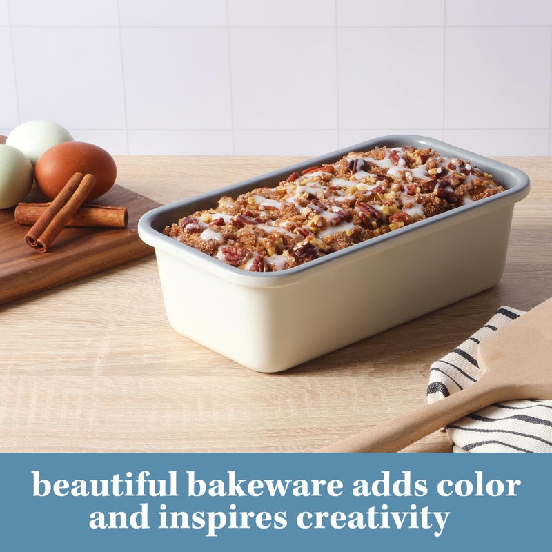 Sur La Table Kitchen Essentials Bake Sale 9 X 5 Inch PFOA, PFAS, PTFE Free Nonstick Loaf Pan - Linen White - Image 3