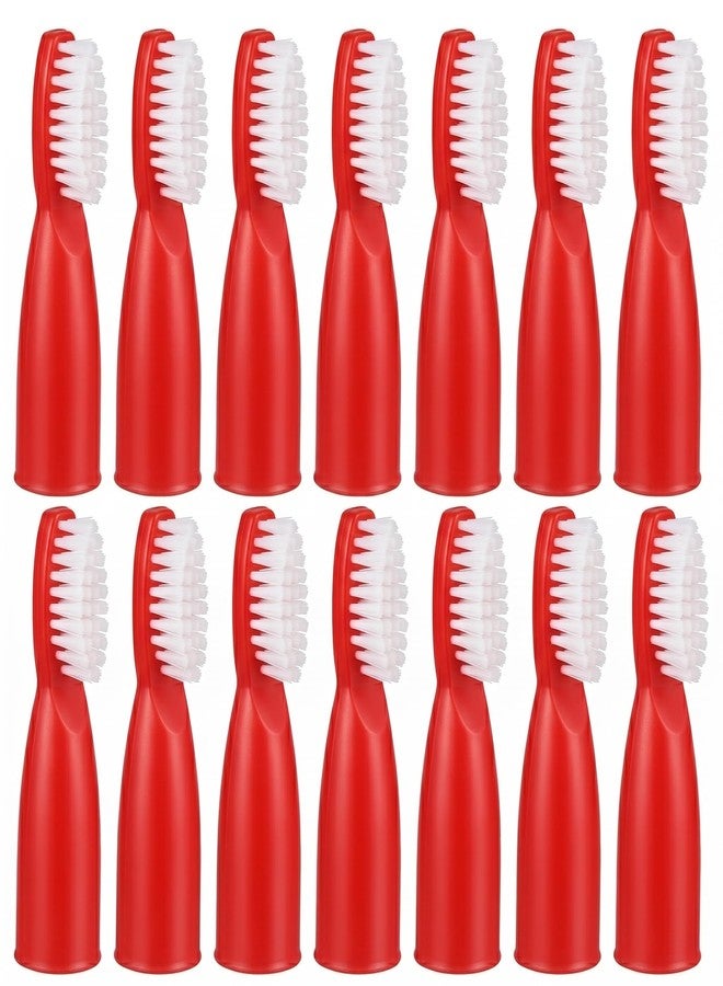 Baluue 20pcs Red Finger Toothbrush for Prisons and Mental Institutions, Short Handle Mini Oral Cleaning Brush with Soft Bristles, Portable Oral Care Tool - Image 1