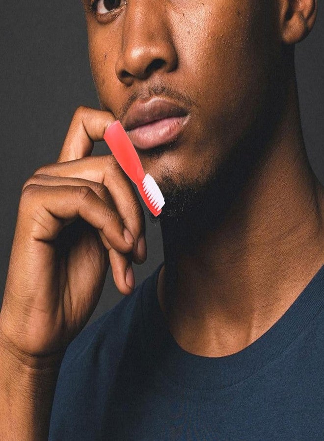 Baluue 20pcs Red Finger Toothbrush for Prisons and Mental Institutions, Short Handle Mini Oral Cleaning Brush with Soft Bristles, Portable Oral Care Tool - Image 5