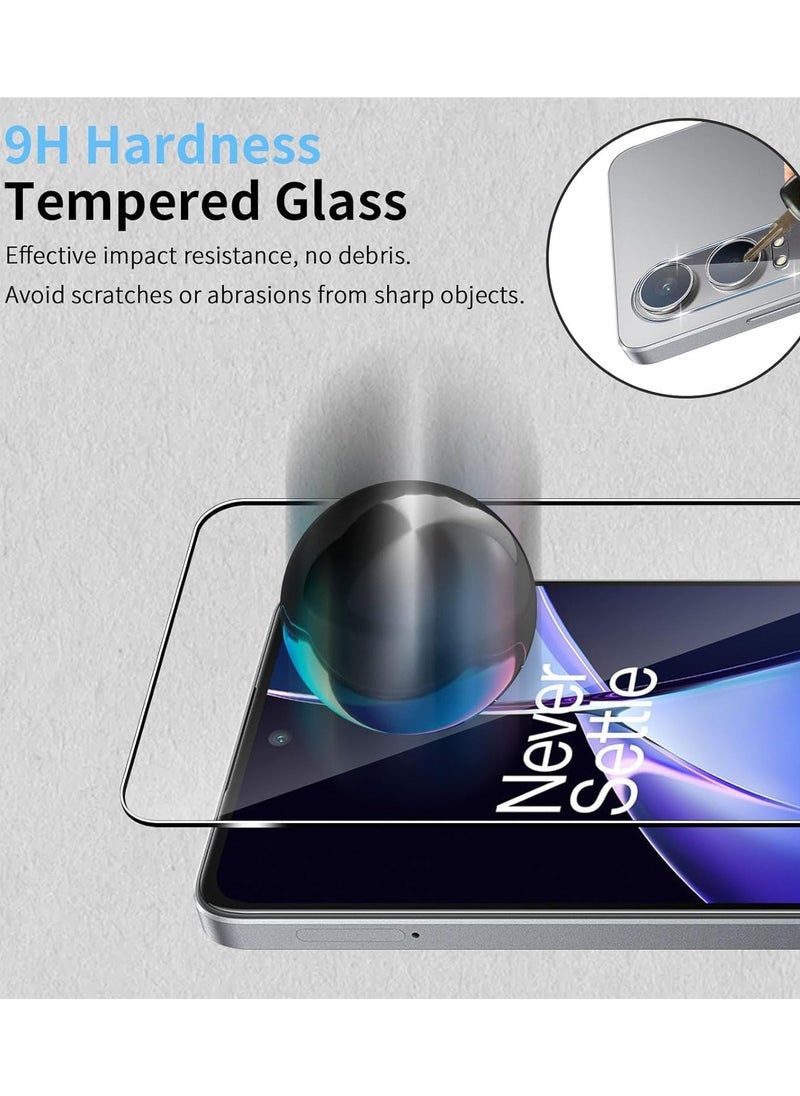 Tempered Glass Compatible with OnePlus Nord CE4 Lite 5G, 【3 Pack】 Screen Protector + 【2 Pack】 Camera Lens Protector, 9H Hardness No Bubbles Glass for OnePlus Nord CE4 Lite