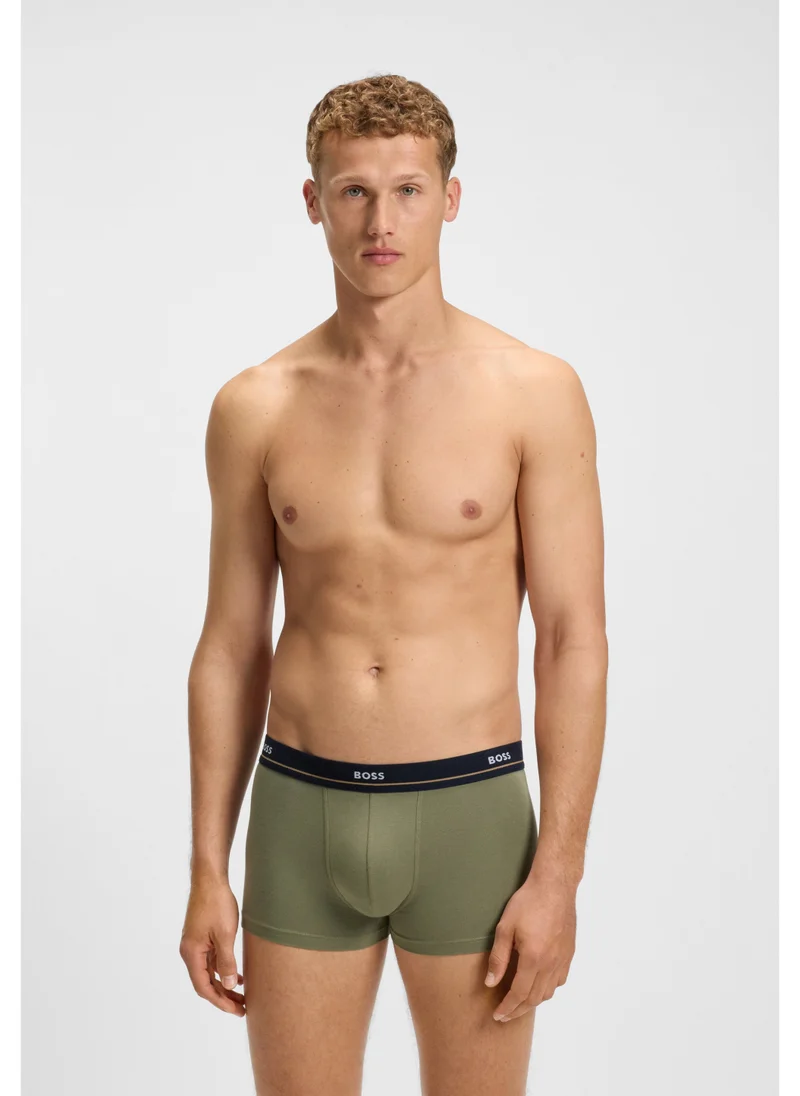بوس Five-pack of stretch-cotton trunks with logo waistbands