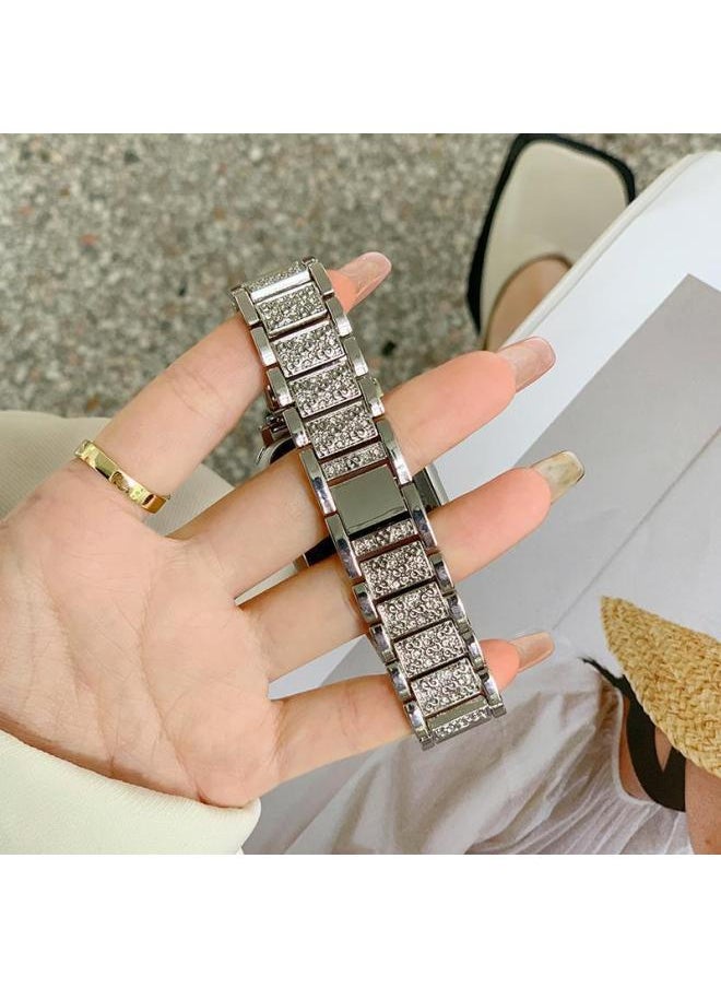 Generic - Light Luxury Thin Edge Gipper Diamond Watch Band For HuaweiGT4watch43GT21GT3pro Summer-Color:Full Diamond-Rose Gold-Specifications:For HuaweiGt3 Pro (46mm Dial)-22mm Interface - Image 1