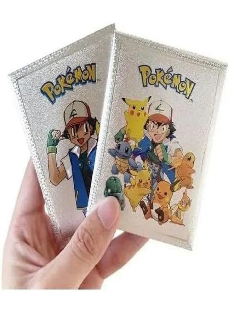 بوكيمون 10 بطاقات فضية  فويل متنوعة - في  ظرف - سلسلة V Vmax GX بطاقات نادرة وشائعة  (فضية) - Image 1