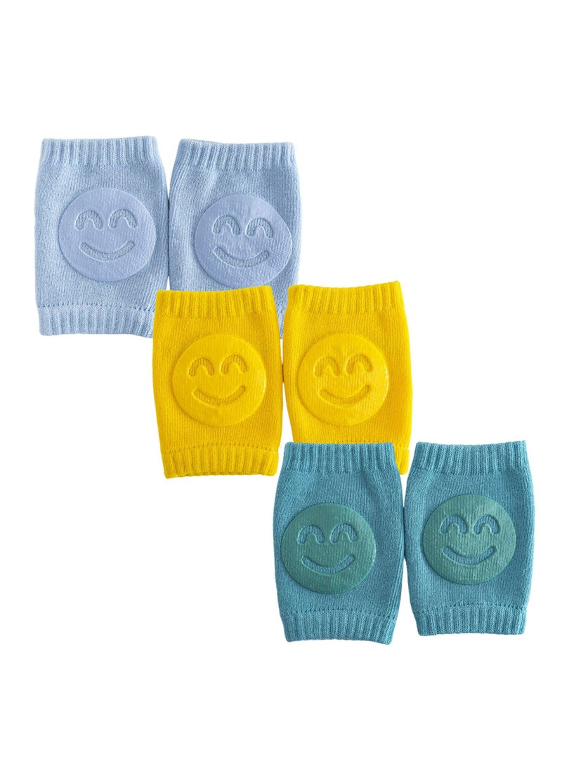 Pack of 3 Baby Cotton Sock Cover With Silicon For Knee & Elbow - Image 1