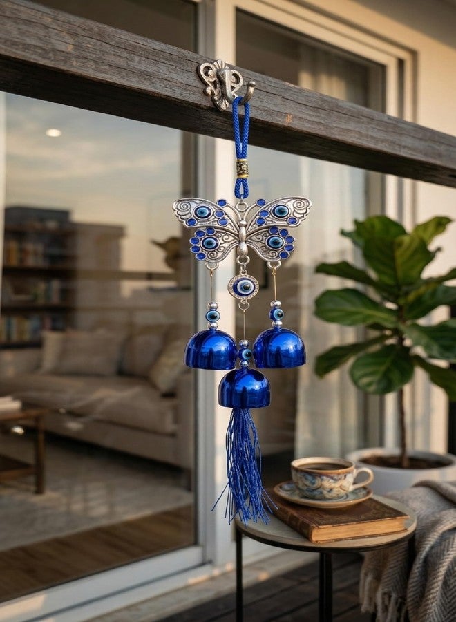 numeroastro Evil Eye Wind Chime for Good Luck & Protection (Butterfly) (30 Cms) (1 Pc) - Image 3