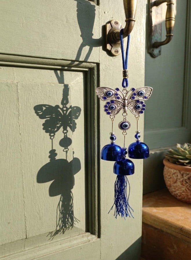 numeroastro Evil Eye Wind Chime for Good Luck & Protection (Butterfly) (30 Cms) (1 Pc) - Image 5