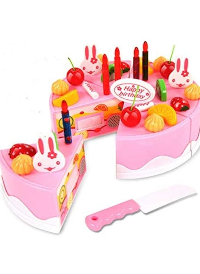 Generic - B&K 38 PCS Pretend Play Birthday Cake for Kids Cutting Birthday Cake Toy with Candles Fruit Dessert and More Toy Cake Set for Girls & Boys  Aged 3 4 5 6 7 Years. - Image 1