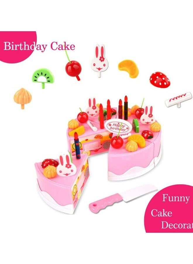 Generic - B&K 38 PCS Pretend Play Birthday Cake for Kids Cutting Birthday Cake Toy with Candles Fruit Dessert and More Toy Cake Set for Girls & Boys  Aged 3 4 5 6 7 Years. - Image 1