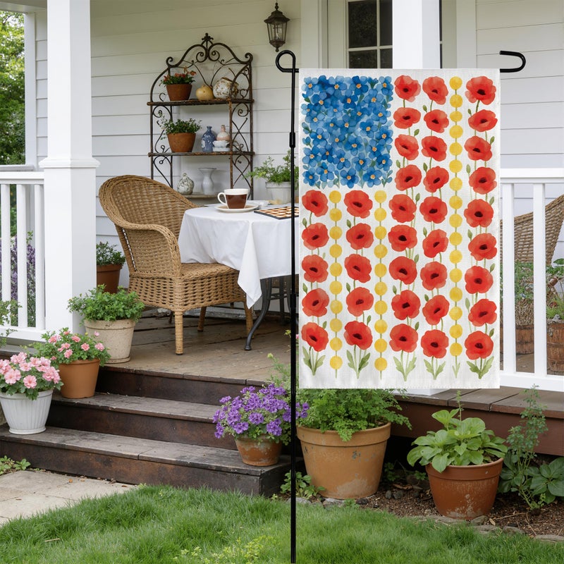 OHOME Memorial Day Decorations - Spring Garden Flag for Easter Summer | 12x18 Inch Double Sided Patriotic American Flag for Outdoor Outside Yard 250 America Anniversary USA Celebration 4th of July Decor - Image 4