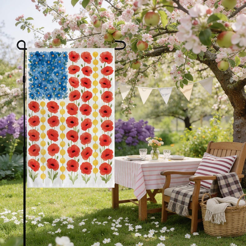 OHOME Memorial Day Decorations - Spring Garden Flag for Easter Summer | 12x18 Inch Double Sided Patriotic American Flag for Outdoor Outside Yard 250 America Anniversary USA Celebration 4th of July Decor - Image 5