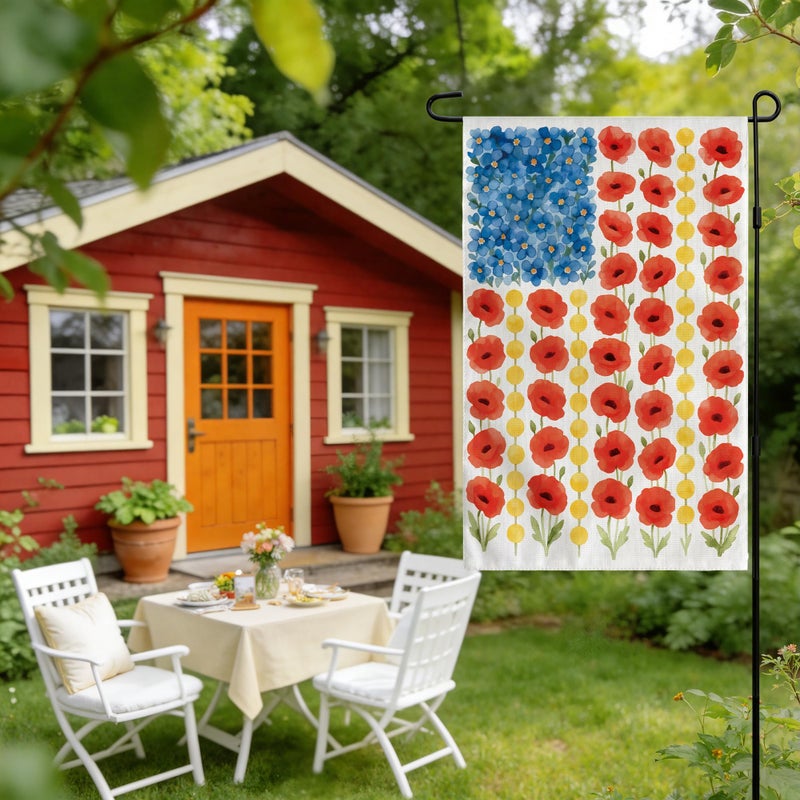 OHOME Memorial Day Decorations - Spring Garden Flag for Easter Summer | 12x18 Inch Double Sided Patriotic American Flag for Outdoor Outside Yard 250 America Anniversary USA Celebration 4th of July Decor - Image 3