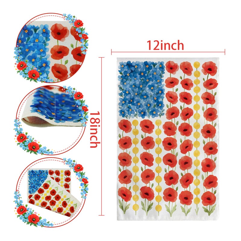 OHOME Memorial Day Decorations - Spring Garden Flag for Easter Summer | 12x18 Inch Double Sided Patriotic American Flag for Outdoor Outside Yard 250 America Anniversary USA Celebration 4th of July Decor - Image 2
