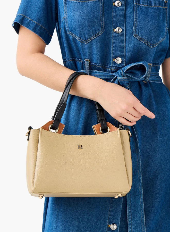 Flora Bella By Shoexpress Solid Tote Bag with Double Handles and Detachable Shoulder Strap