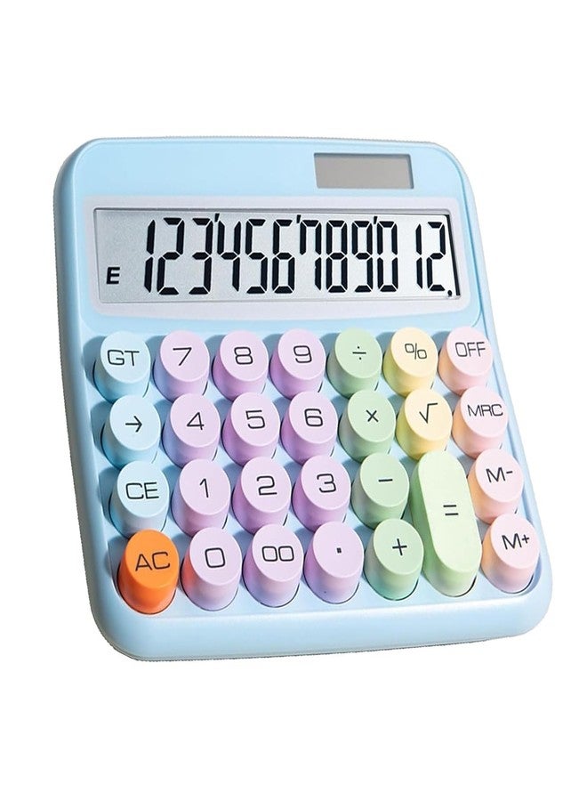 CALFHEAD Creative Colorful Electronic Calculator,12 Digit Large LCD Display and Big Round Buttons Candy-Colored Desktop Calculator for Office School, Home, Business (Sky Blue, Big) - Image 1