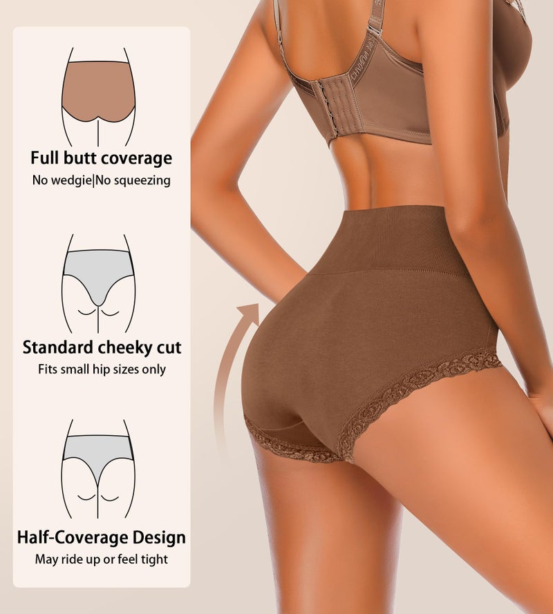OPIBOO Cotton Underwear For Women Boyshorts Ladies Soft Stretch Tummy Control Comfy No Muffin Panties Briefs 2XL - Image 2