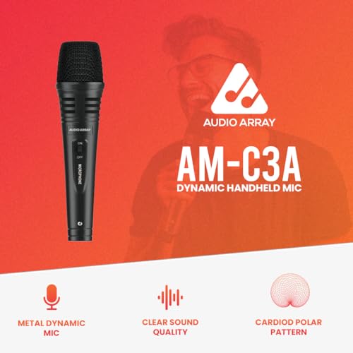 Audio Array AM-C3a Unidirectional Dynamic Handheld Karaoke Microphone | 20Hz - 20kHz Response | Karaoke Singing, Public Meetings, Studio Recording, Live Sound, Party (no Cable Included) - Image 2