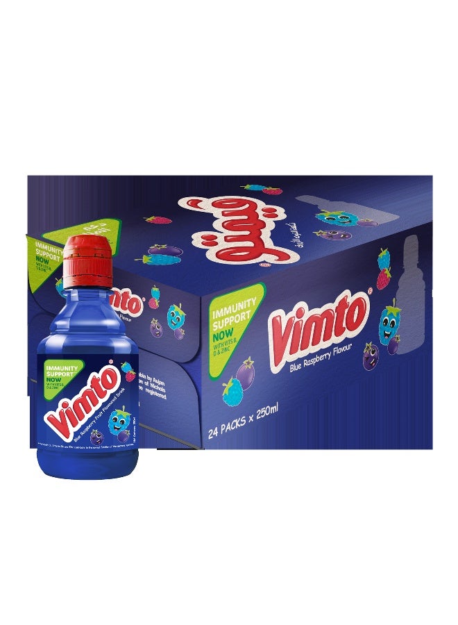 Vimto Blue Raspberry Flavored drink 250ml with Immuinty Support x 24 Pack