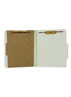 The File King One Divider Pale Green Pressboard Classification File Folder - Letter Size | Box Of 10 | Top Tab | 2” Expansion | Four 2-Inch Durable Fastener Prongs | Usa Made  - Image 1