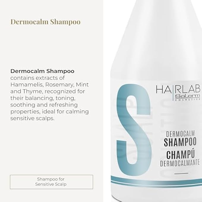 Salerm - SHAMPOO FOR SENSITIVE SCALPS - DERMO-SOOTHING HAIR LAB SHAMPOO - 300 ML - WITH WITCH HAZEL, ROSEMARY, MINT AND THYME - GENTLE AND GENTLE CLEANSING - PARABEN-FREE - Image 3